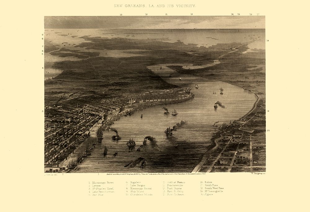 New Orleans Louisiana - Ridgway 1863 art print by Ridgway for $57.95 CAD
