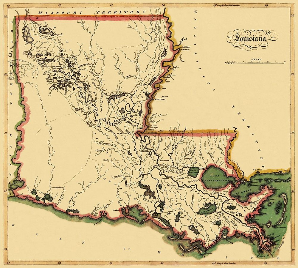 Louisiana - 1814 art print by Carey for $57.95 CAD
