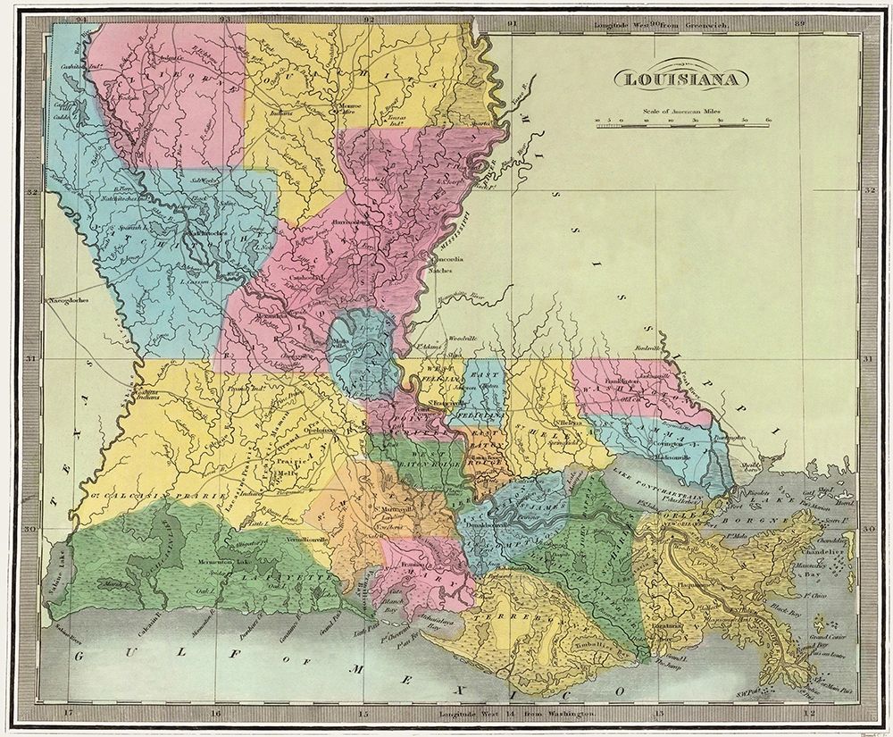 Louisiana - Burr 1835 art print by Burr for $57.95 CAD