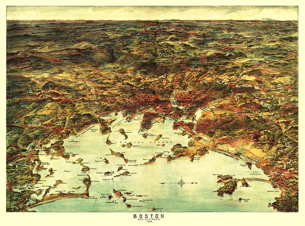Boston Massachusetts - Walker 1905 art print by Walker for $57.95 CAD