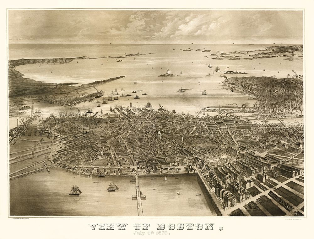 Boston Massachusetts - Fuchs 1870 art print by Fuchs for $57.95 CAD