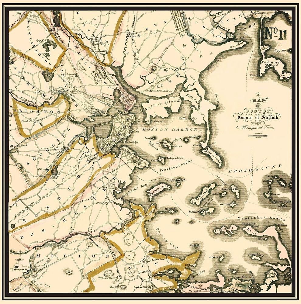 Boston Massachusetts - Bowen 1830 art print by Bowen for $57.95 CAD