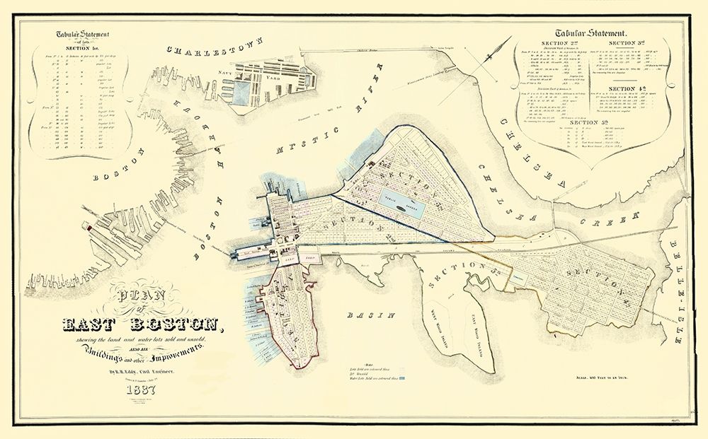 East Boston Massachusetts - Moore 1837 art print by Moore for $57.95 CAD