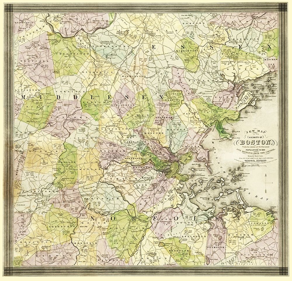 Boston Massachusetts - Dearborn 1841 art print by Dearborn for $57.95 CAD