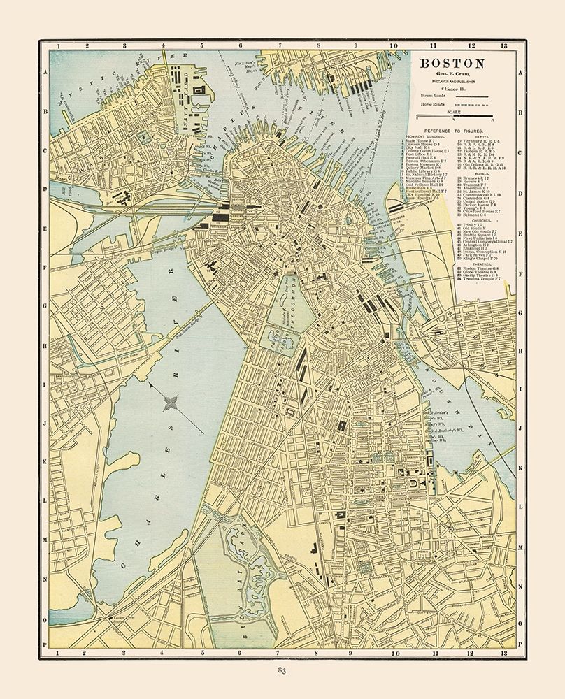 Boston  Massachusetts - Cram 1892 art print by Cram for $57.95 CAD