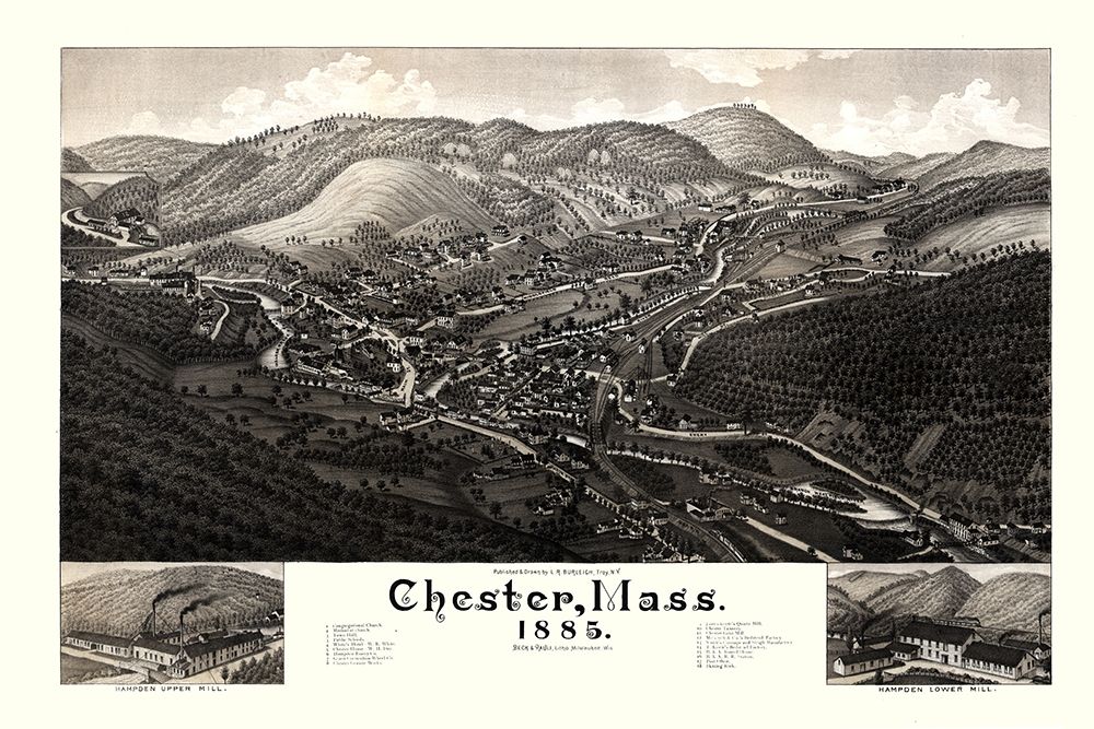 Chester Massachusetts - Burleigh 1885 art print by Burleigh for $57.95 CAD