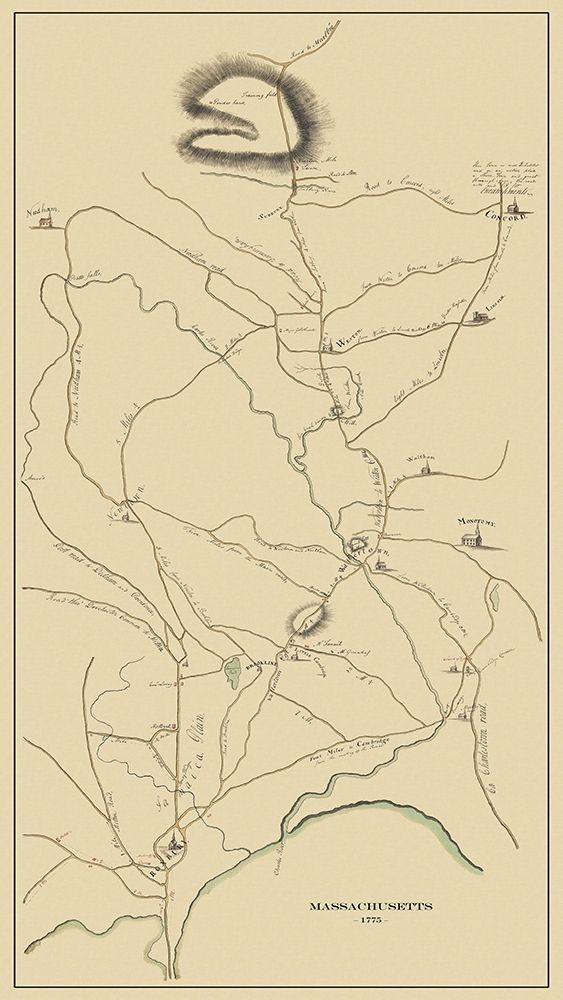Road to Concord Massachusett - Browns 1775 art print by Browne for $57.95 CAD
