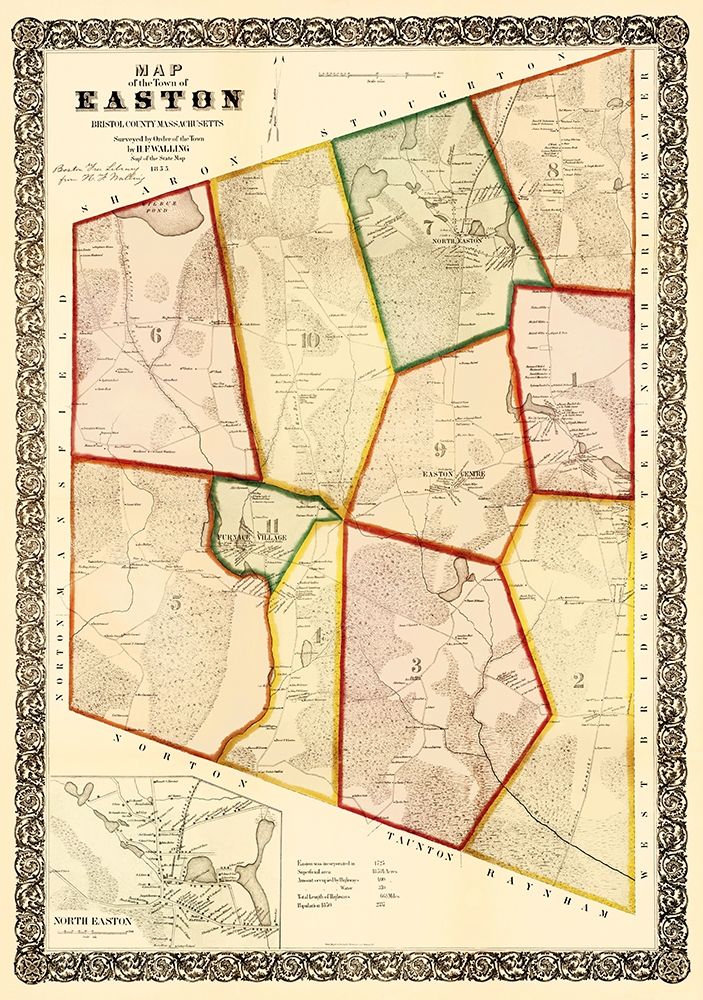 Easton Massachusetts - Mayer 1856 art print by Mayer for $57.95 CAD