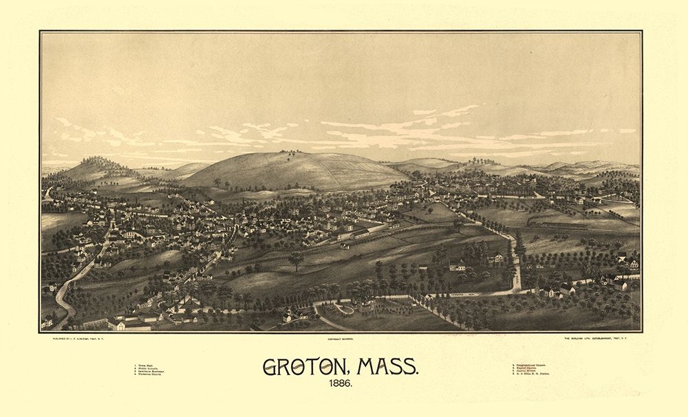 Groton Massachusetts - Burleigh 1886 art print by Burleigh for $57.95 CAD
