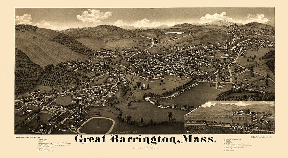 Great Barrington Massachusetts - Burleigh 1884 art print by Burleigh for $57.95 CAD