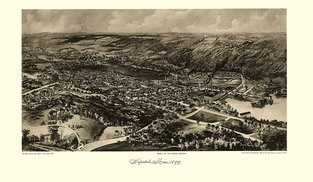 Hopedale Massachusetts - Poole 1899 art print by Poole for $57.95 CAD