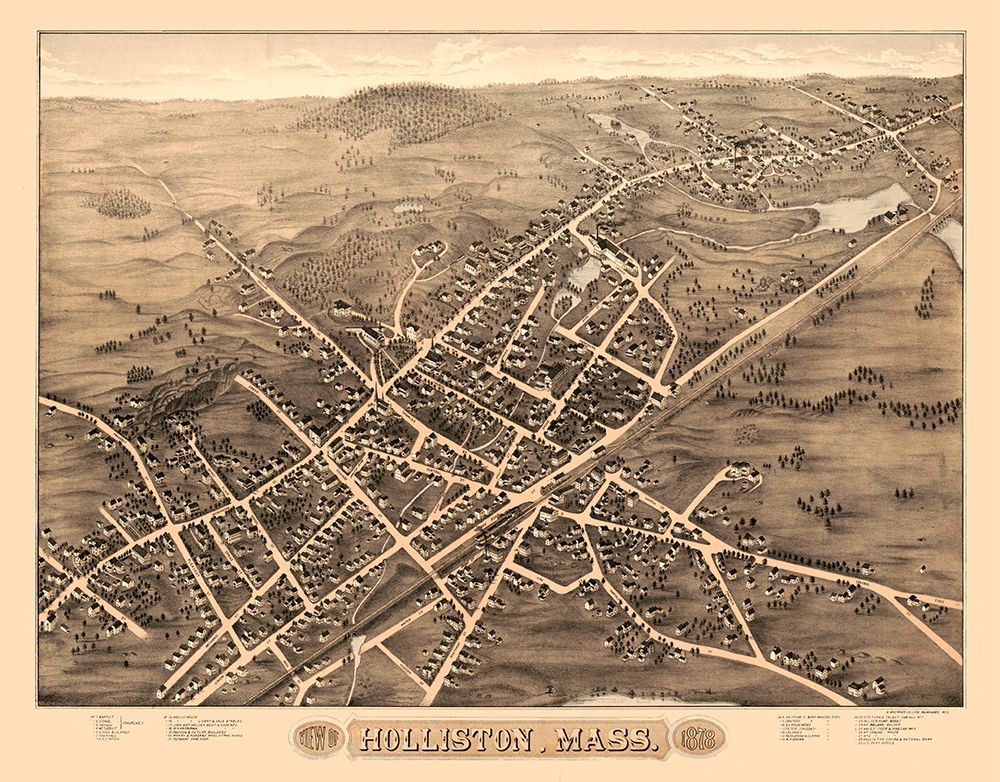 Holliston Massachusetts - Brenner 1878 art print by Brenner for $57.95 CAD