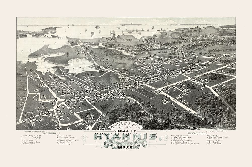 Hyannis Massachusetts - Walker 1884 art print by Walker for $57.95 CAD