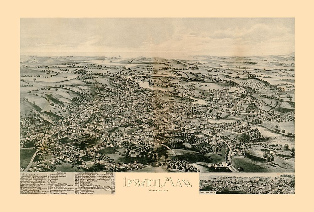 Ipswich Massachusetts - Norris 1893 art print by Norris for $57.95 CAD