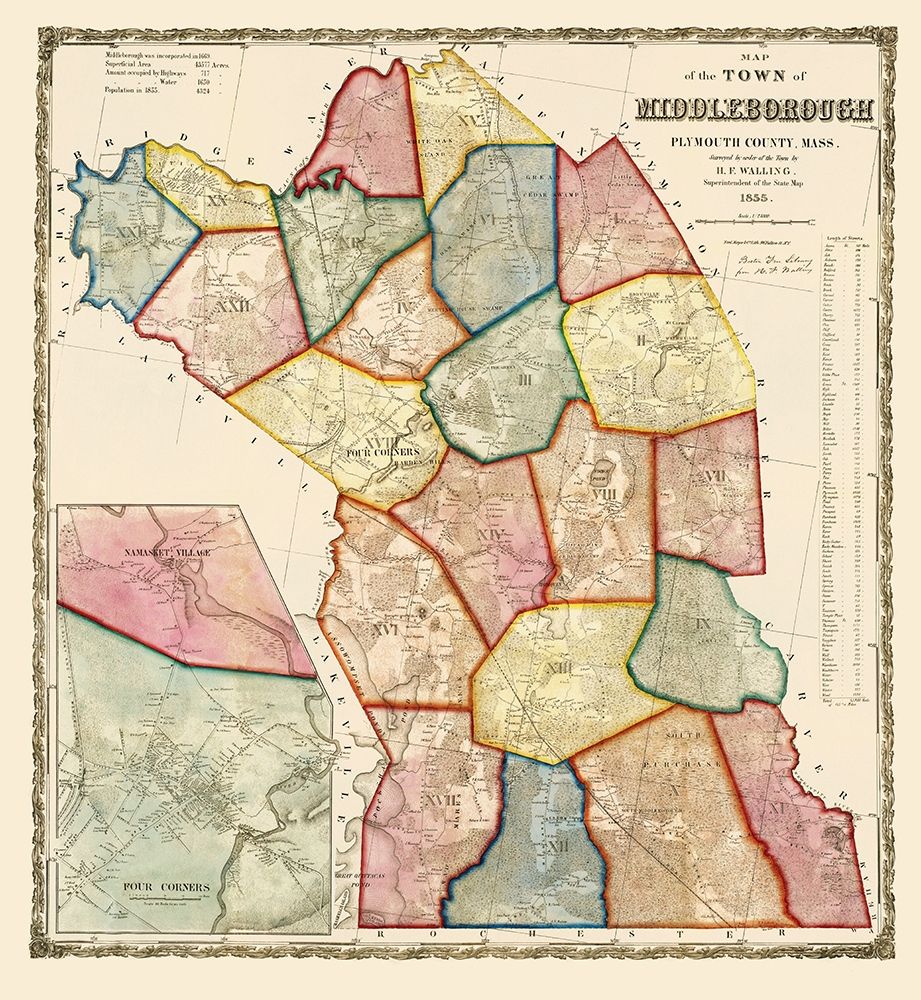Middleborough Massachusetts - Mayer 1855 art print by Mayer for $57.95 CAD