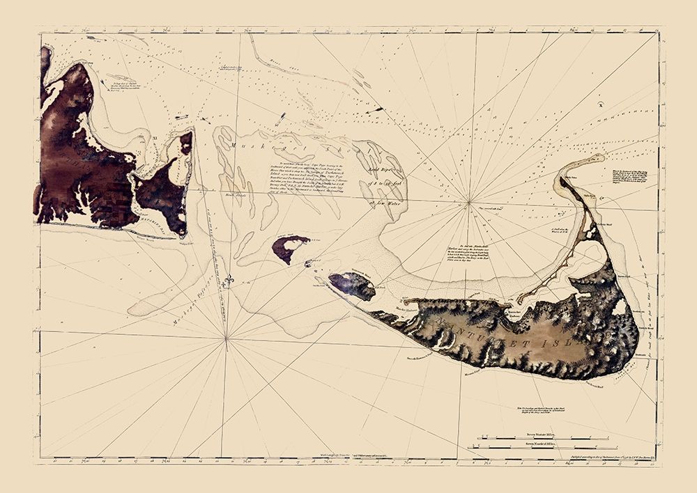 Nantucket, Marthas Vineyard - Des Barres 1776 art print by Des Barres for $57.95 CAD