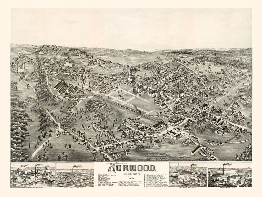 Norwood Massachusetts - Morrills 1882 art print by Morrills for $57.95 CAD