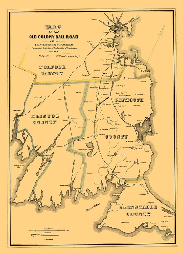 Old Colony Railroad - Bufford 1850 art print by Bufford for $57.95 CAD