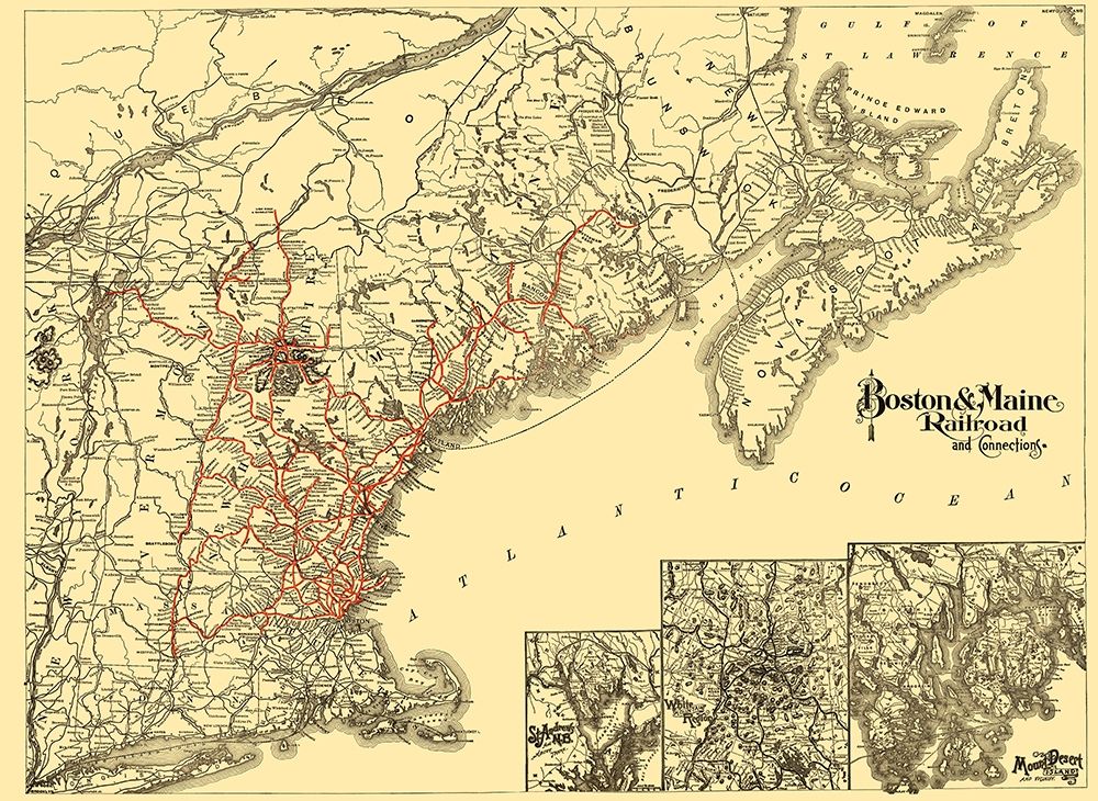 Boston and Maine Railroad - Avery 1888 art print by Avery for $57.95 CAD