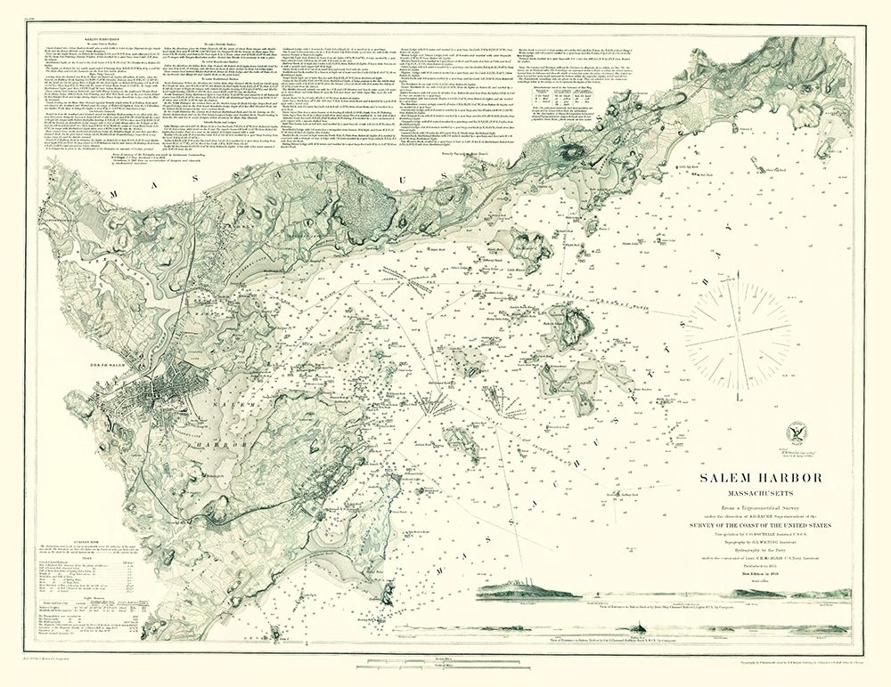 Salem Harbor - Mahen 1869 art print by Mahen for $57.95 CAD