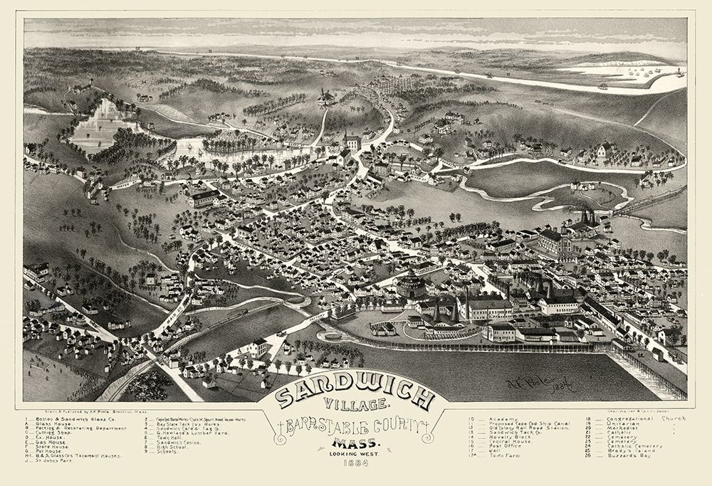 Sandwich Massachusetts - Poole 1884 art print by Poole for $57.95 CAD