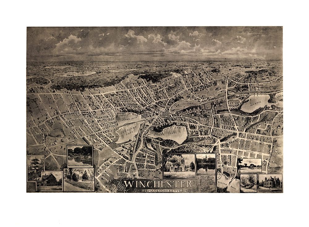 Winchester Massachusetts - Robbins 1898 art print by Robbins for $57.95 CAD