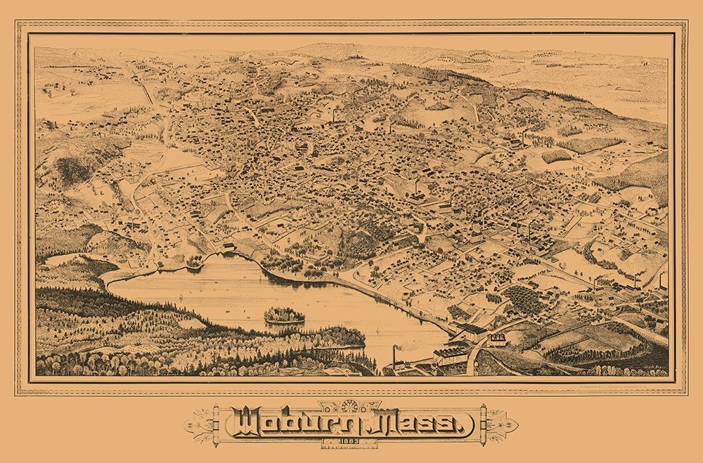 Woburn Massachusetts - 1883 art print by Unknown for $57.95 CAD