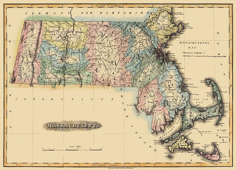 Massachusetts - Lucas 1823 art print by Lucas for $57.95 CAD