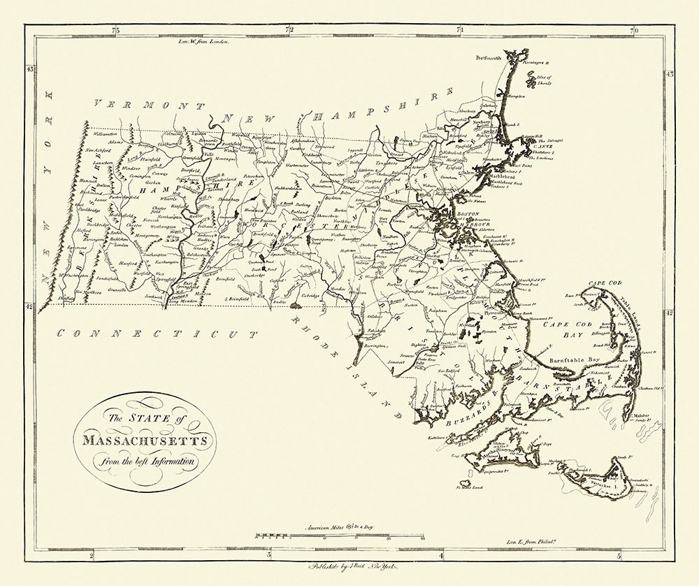 Massachusetts - Reid 1796 art print by Reid for $57.95 CAD