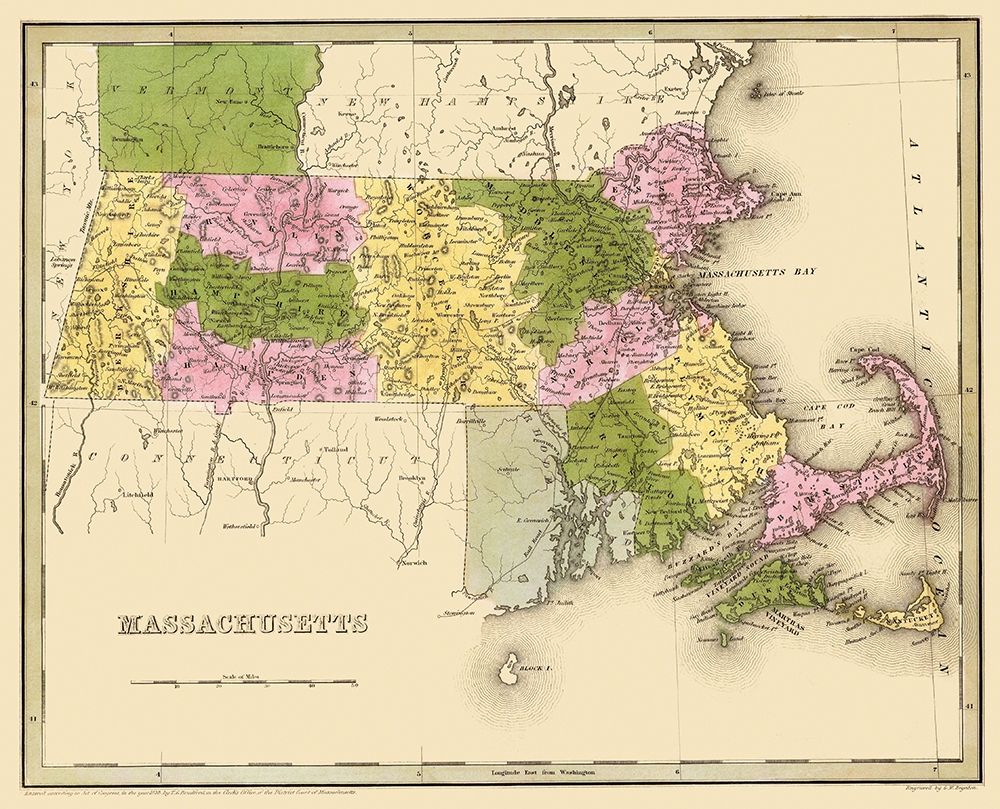 Massachusetts - Boynton 1841 art print by Boynton for $57.95 CAD