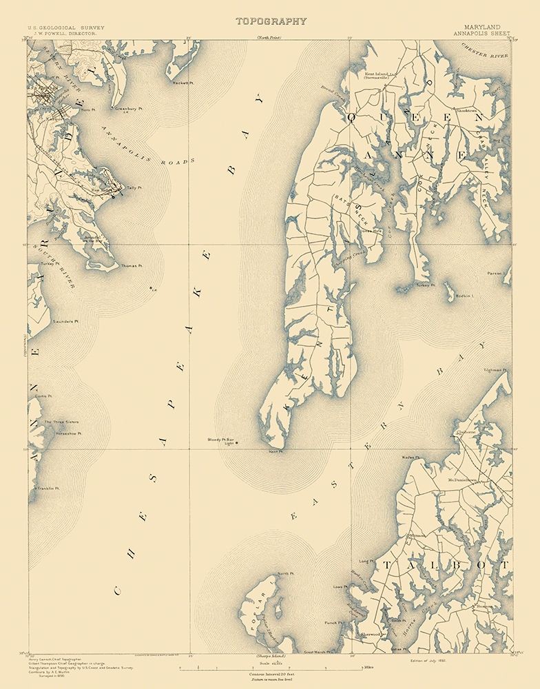 Annapolis Maryland Quad - USGS 1892 art print by USGS for $57.95 CAD