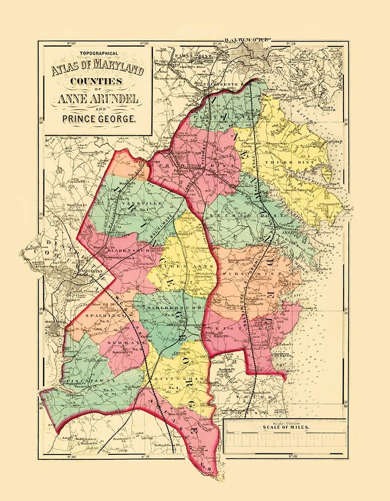 Anne Arundel  Prince George Maryland - Walling art print by Walling for $57.95 CAD