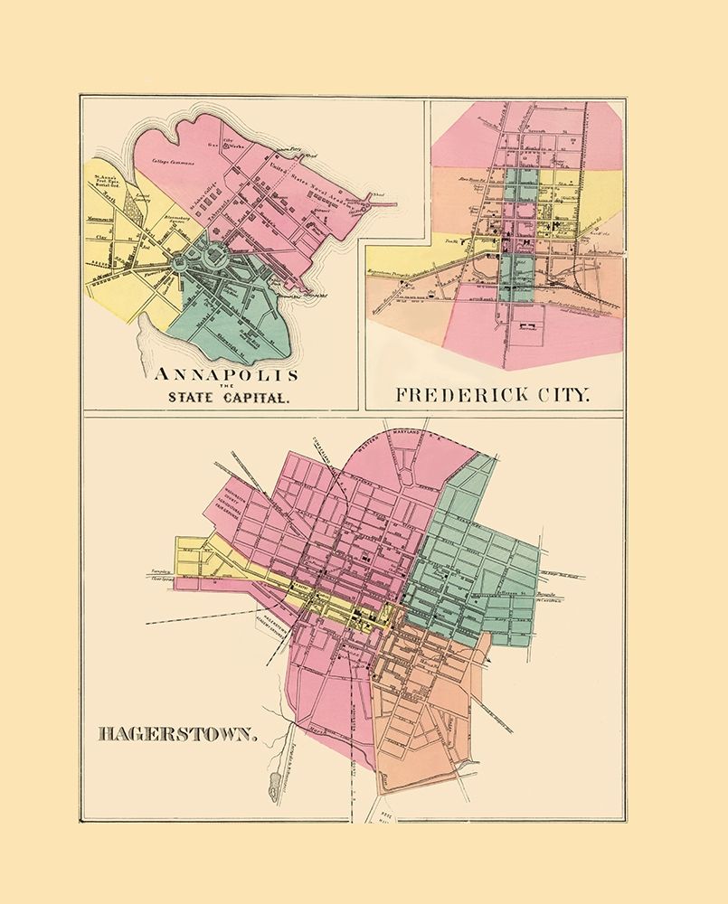 Annapolis, Frederick City, Hagerstown Maryland art print by Stedman for $57.95 CAD