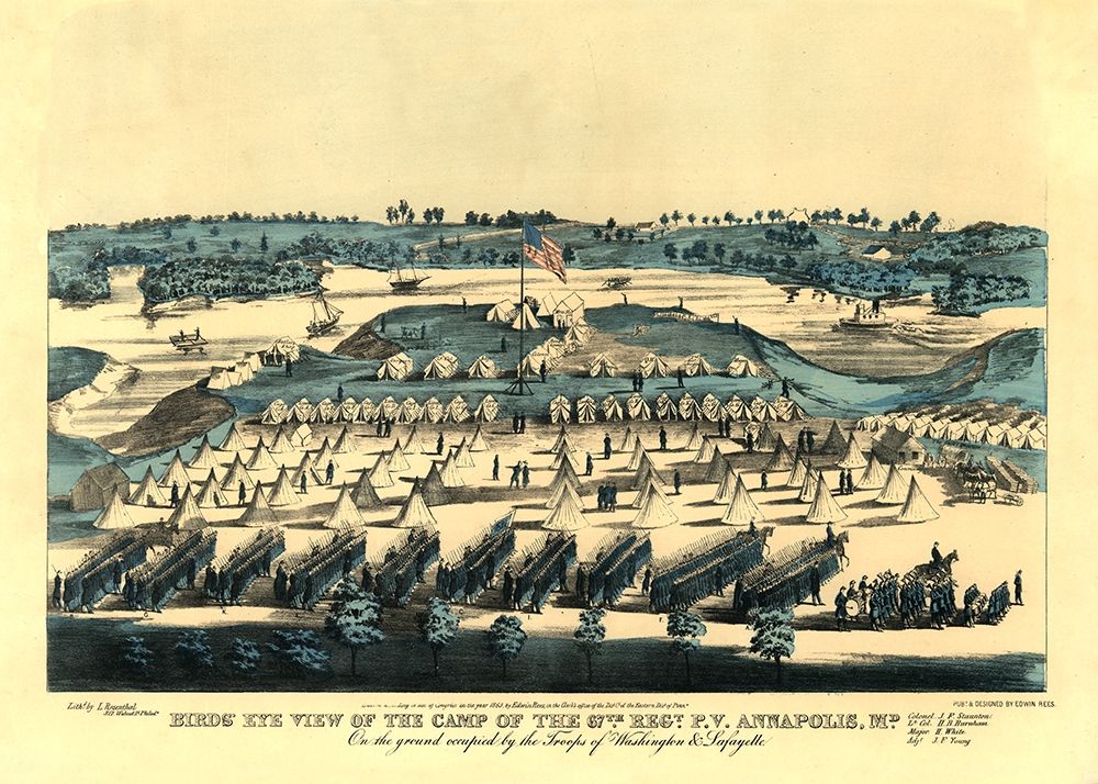 Annapolis Maryland - Rees 1863 art print by Rees for $57.95 CAD