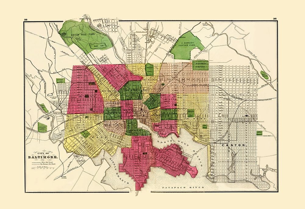 Baltimore Maryland - Stedman 1873 art print by Stedman for $57.95 CAD