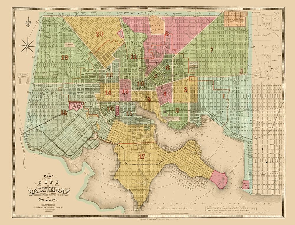 Baltimore Maryland - Lucas 1852 art print by Lucas for $57.95 CAD