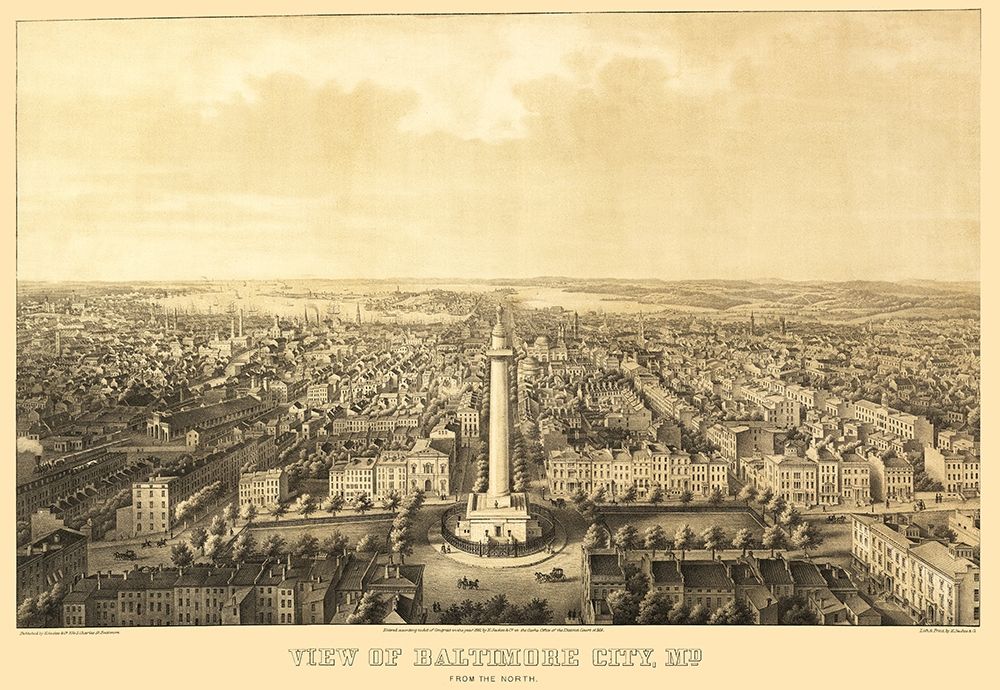 Baltimore Maryland - Sachese 1862 art print by Sachese for $57.95 CAD
