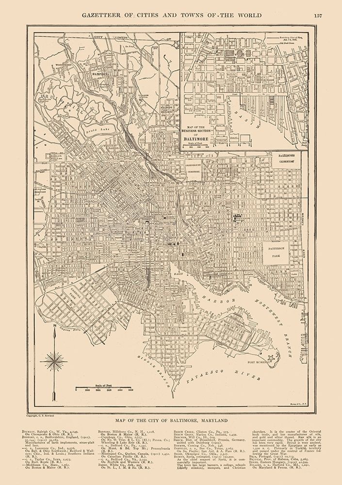 Baltimore  Maryland- Reynold 1921 art print by Reynold for $57.95 CAD