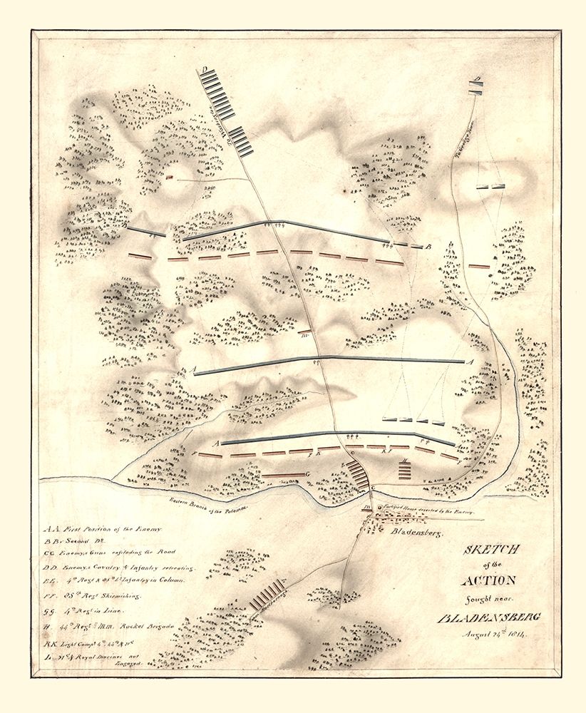 Bladensberg Maryland Battle -1814 art print by Unknown for $57.95 CAD