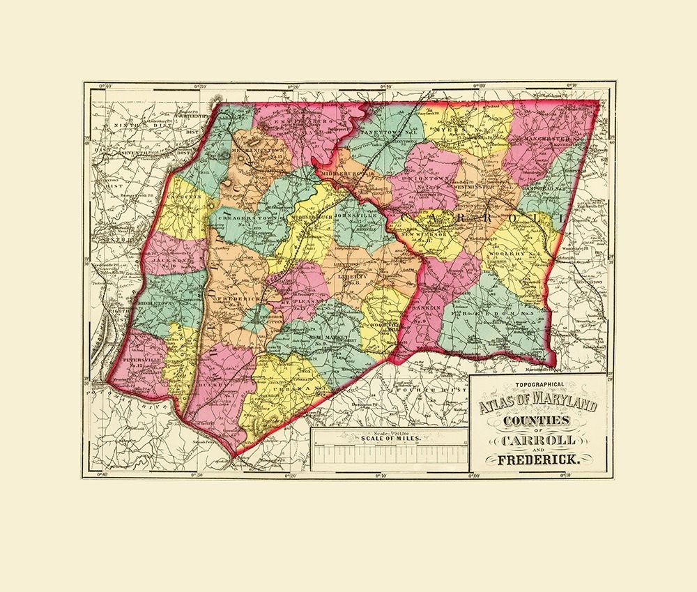 Carroll  Fredrick Maryland - Stedman 1873 art print by Stedman for $57.95 CAD