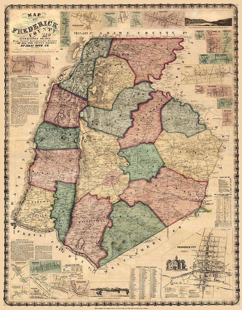 Frederick Maryland Landowner - Martenet 1858 art print by Martenet for $57.95 CAD
