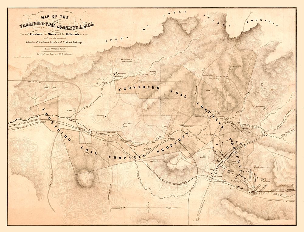 Frostburg Maryland - Atkinson 1860 art print by Atkinson for $57.95 CAD