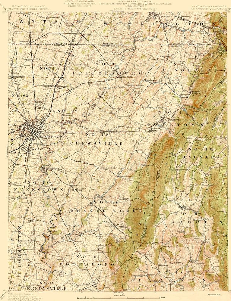 Hagerstown Maryland Quad - USGS 1910 art print by USGS for $57.95 CAD