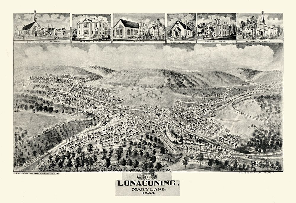 Lonaconing Maryland - Fowler 1905 art print by Fowler for $57.95 CAD