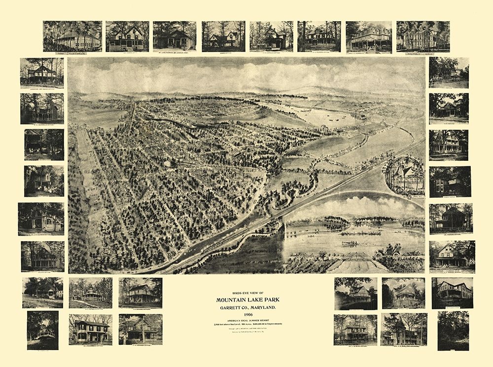 Mountain Lake Park Maryland - Fowler 1906 art print by Fowler for $57.95 CAD