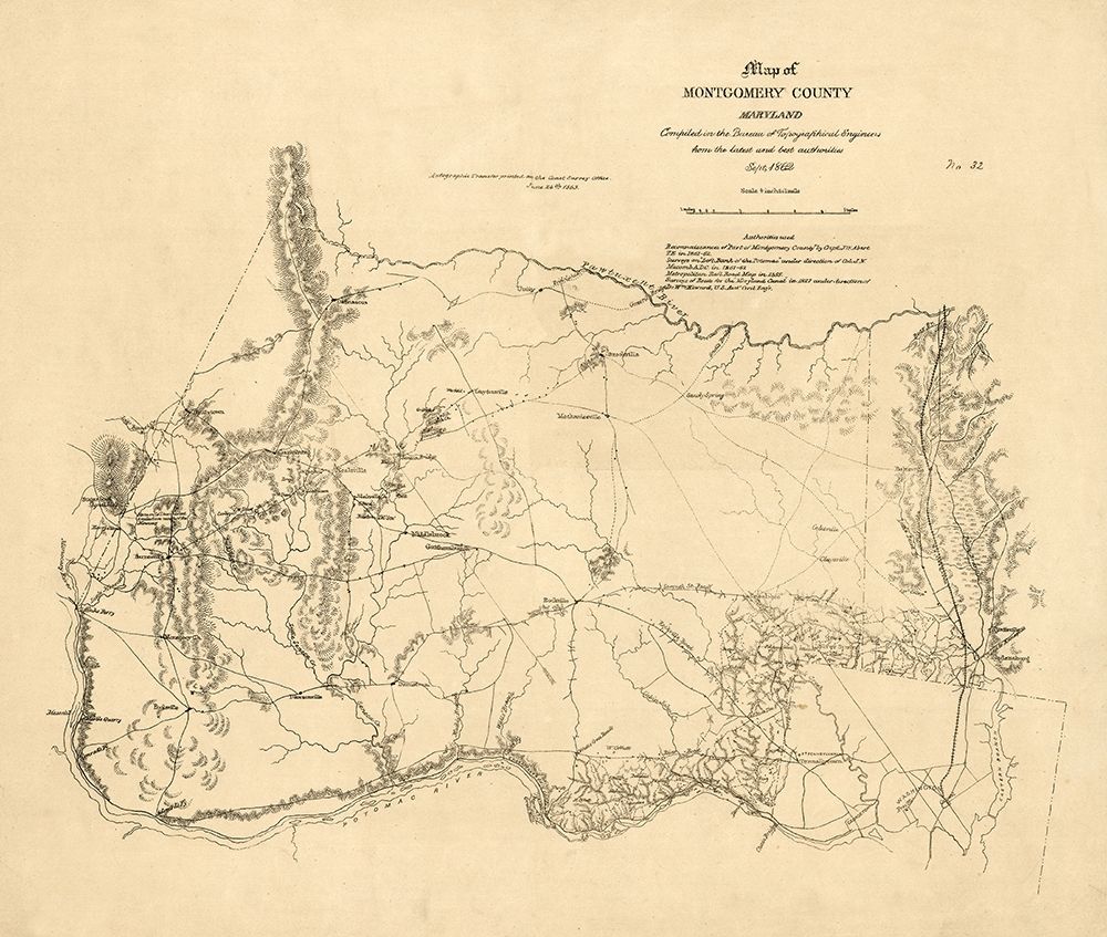 Montgomery County Maryland -1862 art print by Unknown for $57.95 CAD