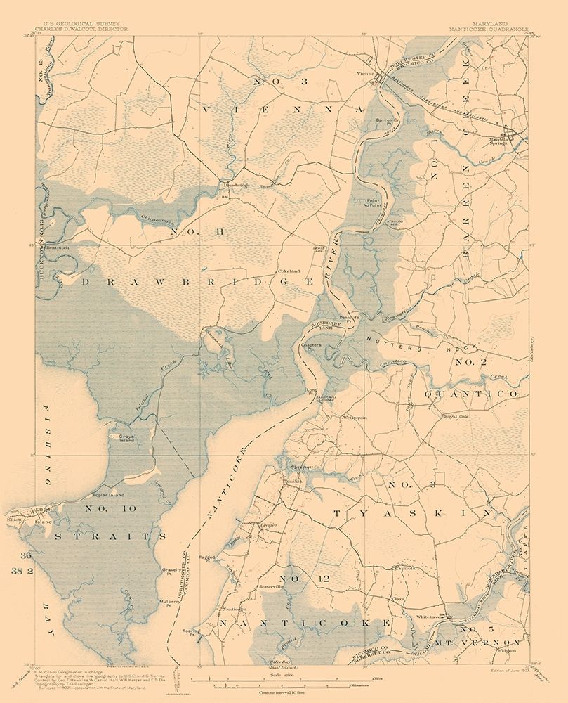 Nanticoke Maryland Quad - USGS 1903 art print by USGS for $57.95 CAD