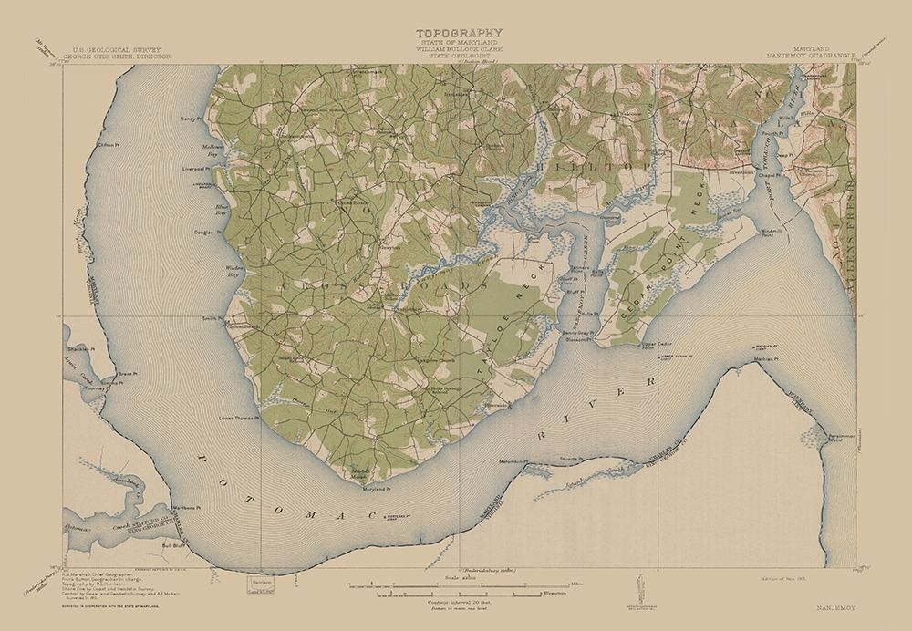 Nanjemoy Maryland Quad - USGS 1913 art print by USGS for $57.95 CAD