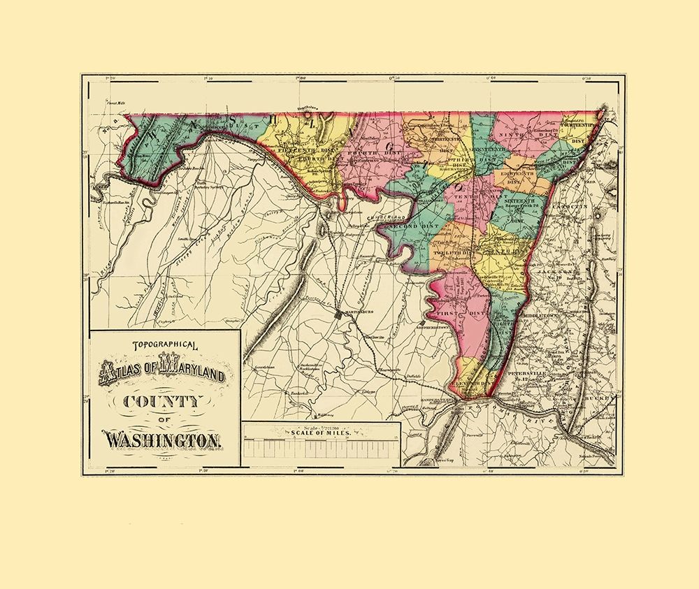 Washington Maryland - Martenet 1873 art print by Martenet for $57.95 CAD