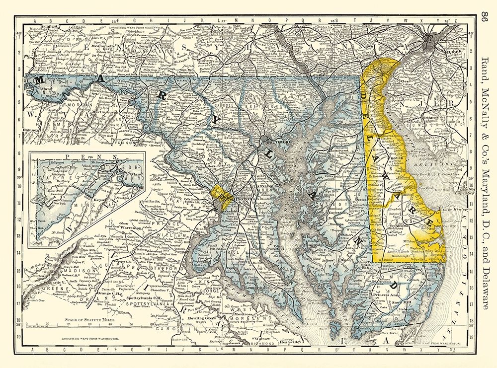 Maryland - Rand McNally 1879 art print by Rand McNally for $57.95 CAD